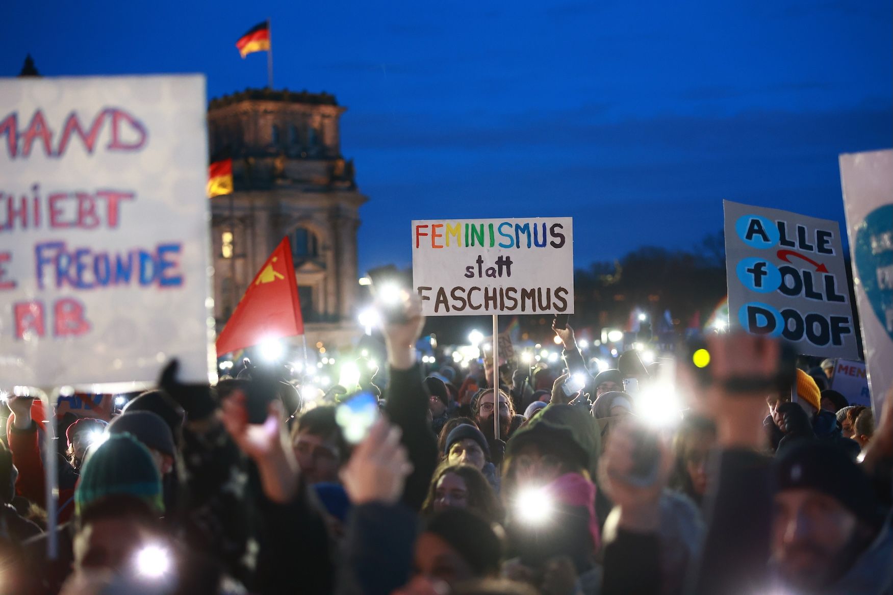 Eine Demonstration in Berlin gegen die AfD am 21. Januar 2024