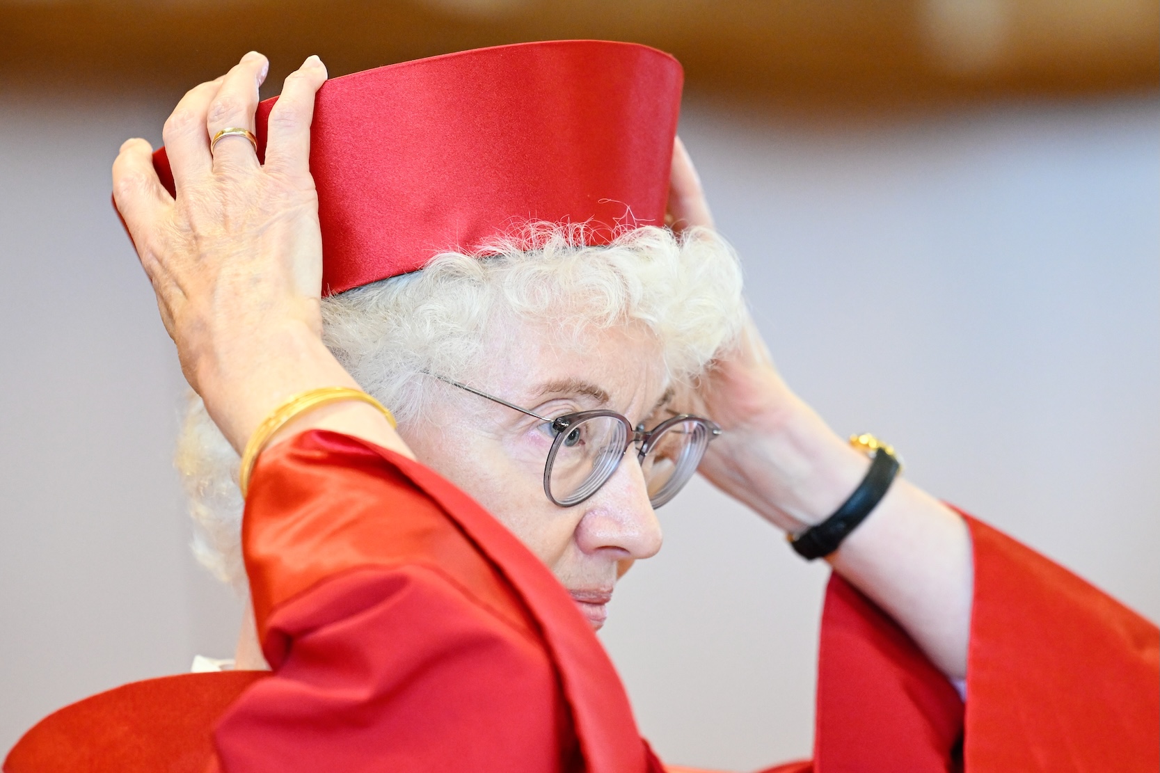 Die Vizepräsidentin des Bundesverfassungsgerichts Doris König im Verhandlungssaal